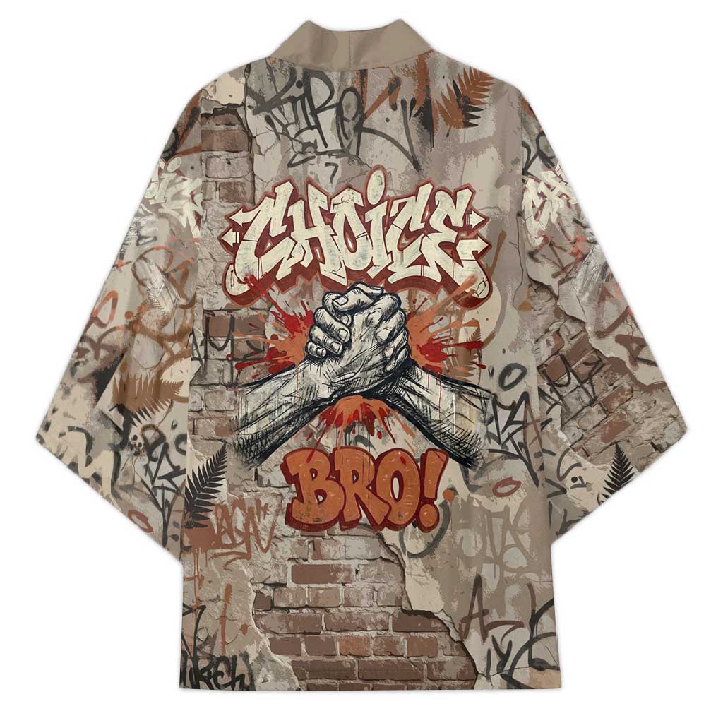Choice Bro Graffiti Handshake Kimono New Zealand Slang Fern Brick Wall and Urban Street Art TS04 - Polynesian Pride