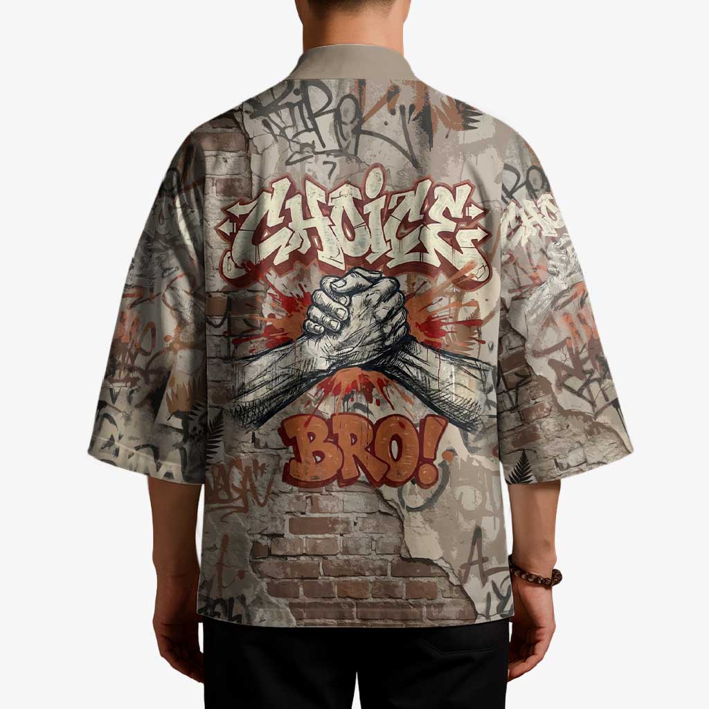 Choice Bro Graffiti Handshake Kimono New Zealand Slang Fern Brick Wall and Urban Street Art TS04 - Polynesian Pride