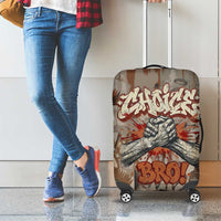 Choice Bro Graffiti Handshake Luggage Cover New Zealand Slang Fern Brick Wall and Urban Street Art