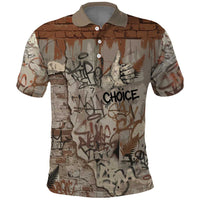 Choice Bro Graffiti Handshake Polo Shirt New Zealand Slang Fern Brick Wall and Urban Street Art TS04 Multicolor - Polynesian Pride