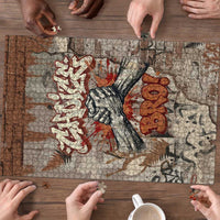 Choice Bro Graffiti Handshake Puzzle New Zealand Slang Fern Brick Wall and Urban Street Art TS04 - Polynesian Pride