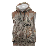 Choice Bro Graffiti Handshake Sleeveless Hoodie New Zealand Slang Fern Brick Wall and Urban Street Art TS04 Multicolor - Polynesian Pride