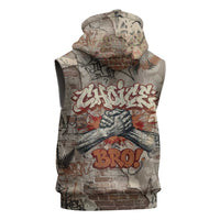 Choice Bro Graffiti Handshake Sleeveless Hoodie New Zealand Slang Fern Brick Wall and Urban Street Art TS04 - Polynesian Pride