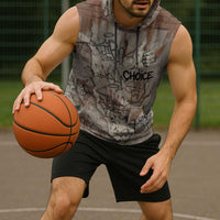 Choice Bro Graffiti Handshake Sleeveless Hoodie New Zealand Slang Fern Brick Wall and Urban Street Art TS04 - Polynesian Pride