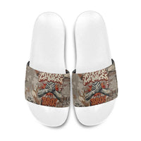 Choice Bro Graffiti Handshake Slide Sandals New Zealand Slang Fern Brick Wall and Urban Street Art TS04 Multicolor - Polynesian Pride
