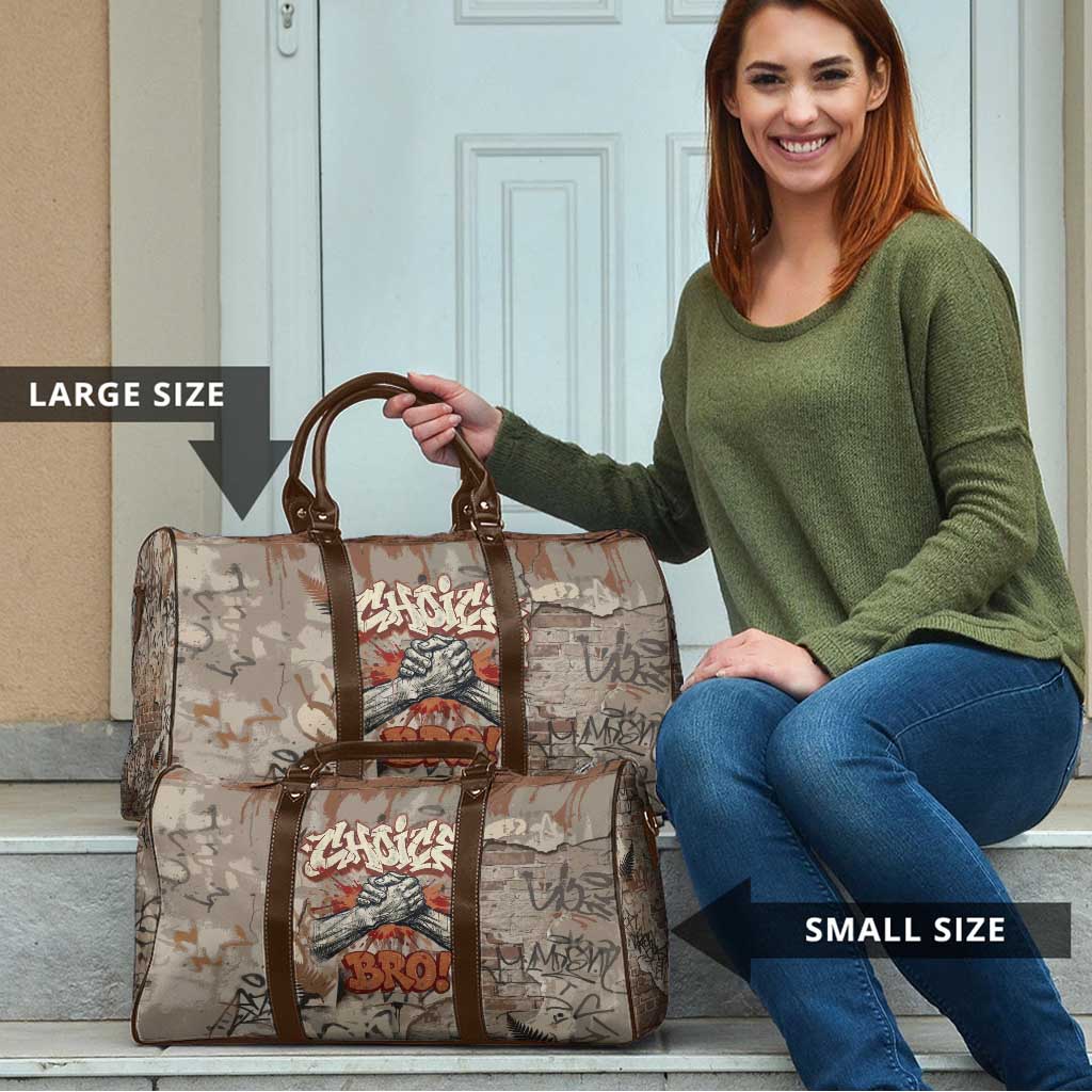 Choice Bro Graffiti Handshake Travel Bag New Zealand Slang Fern Brick Wall and Urban Street Art TS04 - Polynesian Pride