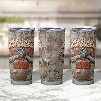 Choice Bro Graffiti Handshake Tumbler Cup New Zealand Slang Fern Brick Wall and Urban Street Art TS04 - Polynesian Pride