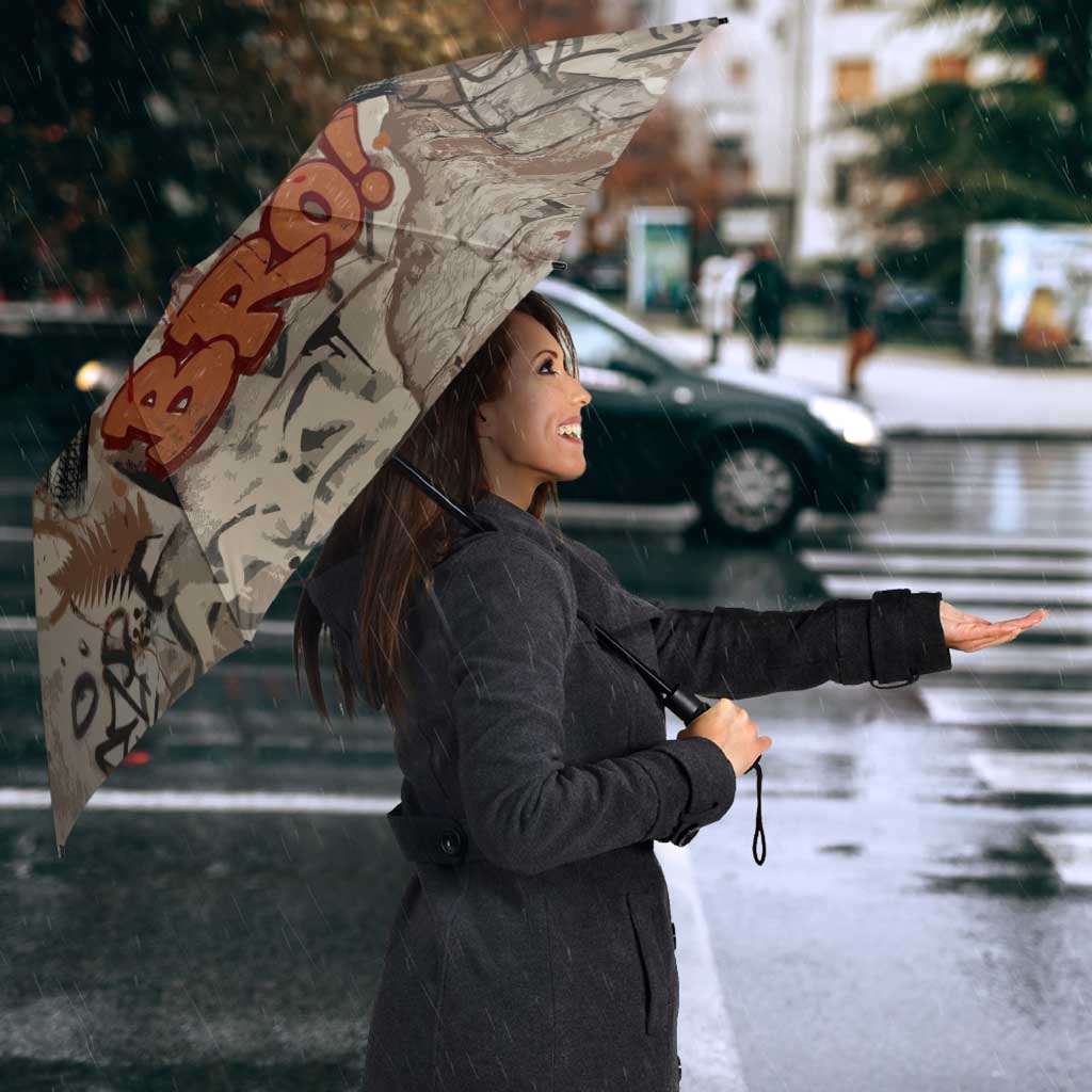 Choice Bro Graffiti Handshake Umbrella New Zealand Slang Fern Brick Wall and Urban Street Art TS04 - Polynesian Pride