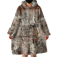 Choice Bro Graffiti Handshake Wearable Blanket Hoodie New Zealand Slang Fern Brick Wall and Urban Street Art TS04 - Polynesian Pride