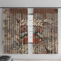Choice Bro Graffiti Handshake Window Curtain New Zealand Slang Fern Brick Wall and Urban Street Art TS04 With Hooks Multicolor - Polynesian Pride
