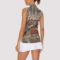 Choice Bro Graffiti Handshake Women Sleeveless Polo Shirt New Zealand Slang Fern Brick Wall and Urban Street Art TS04 - Polynesian Pride