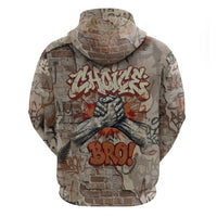 Choice Bro Graffiti Handshake Zip Hoodie New Zealand Slang Fern Brick Wall and Urban Street Art TS04 - Polynesian Pride