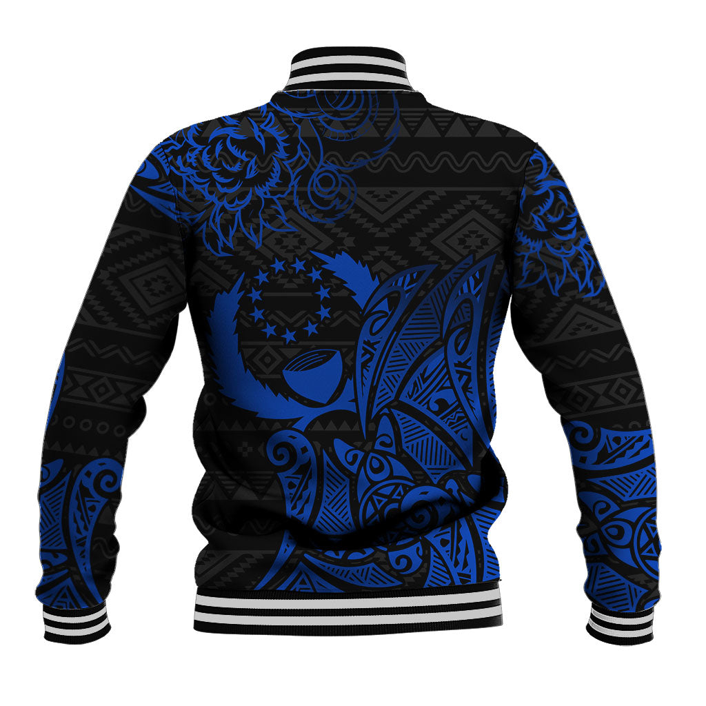 Pohnpei Federated States Of Micronesia Baseball Jacket Polynesian Tribal Heritage Art With Blue Island Tattoo Patterns TS04 - Polynesian Pride