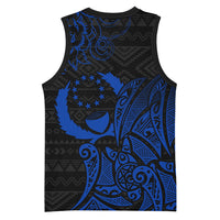 Pohnpei Federated States Of Micronesia Basketball Jersey Polynesian Tribal Heritage Art With Blue Island Tattoo Patterns
