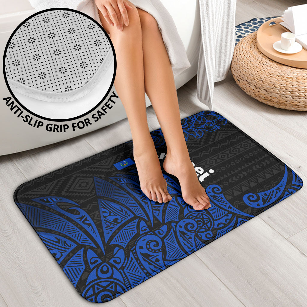 Pohnpei Federated States Of Micronesia Bathroom Set Polynesian Tribal Heritage Art With Blue Island Tattoo Patterns TS04 - Polynesian Pride