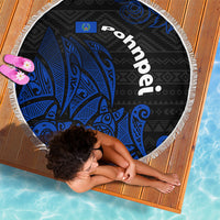 Pohnpei Federated States Of Micronesia Beach Blanket Polynesian Tribal Heritage Art With Blue Island Tattoo Patterns TS04 - Polynesian Pride