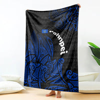 Pohnpei Federated States Of Micronesia Blanket Polynesian Tribal Heritage Art With Blue Island Tattoo Patterns TS04 - Polynesian Pride