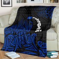 Pohnpei Federated States Of Micronesia Blanket Polynesian Tribal Heritage Art With Blue Island Tattoo Patterns TS04 - Polynesian Pride