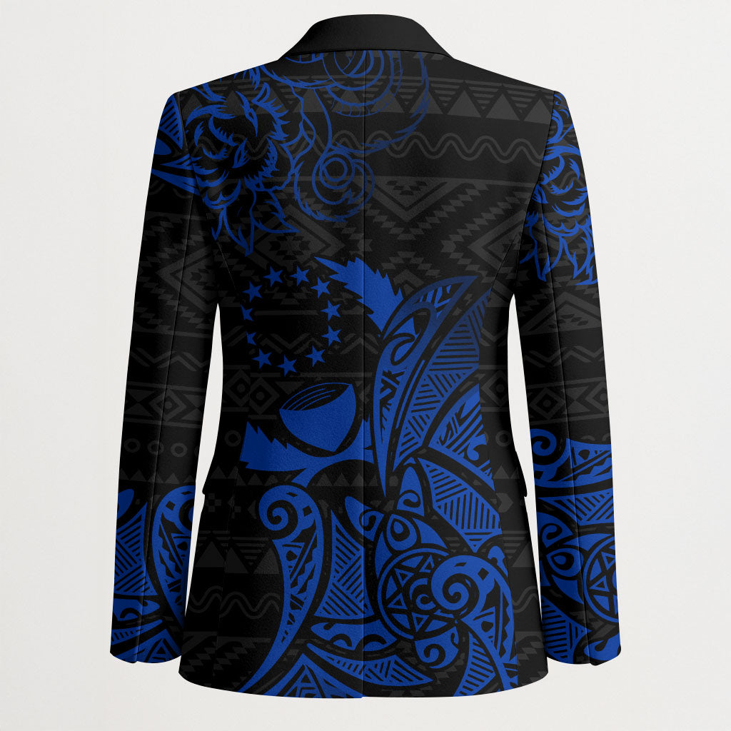 Pohnpei Federated States Of Micronesia Blazer Polynesian Tribal Heritage Art With Blue Island Tattoo Patterns TS04 - Polynesian Pride