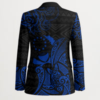 Pohnpei Federated States Of Micronesia Blazer Polynesian Tribal Heritage Art With Blue Island Tattoo Patterns TS04 - Polynesian Pride
