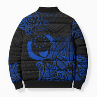 Pohnpei Federated States Of Micronesia Bomber Puffer Jacket Polynesian Tribal Heritage Art With Blue Island Tattoo Patterns TS04 - Polynesian Pride