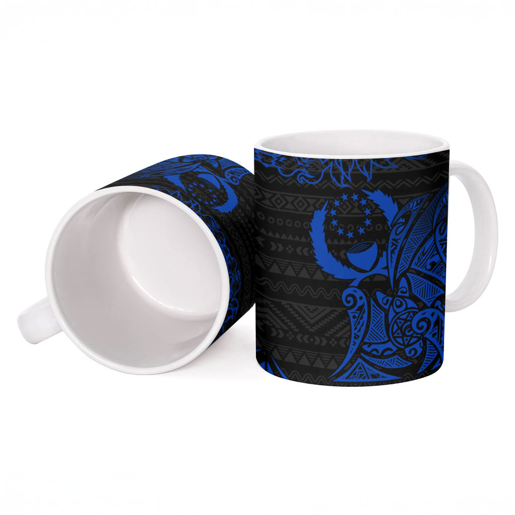 Pohnpei Federated States Of Micronesia Ceramic Mug Polynesian Tribal Heritage Art With Blue Island Tattoo Patterns TS04 - Polynesian Pride