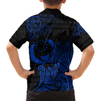 Pohnpei Federated States Of Micronesia Family Matching Mermaid Dress and Hawaiian Shirt Polynesian Tribal Heritage Art With Blue Island Tattoo Patterns TS04 - Polynesian Pride