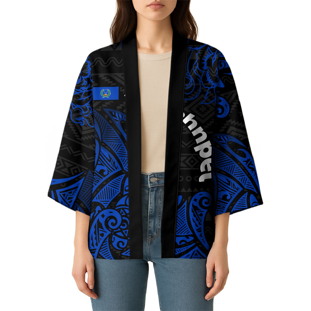 Pohnpei Federated States Of Micronesia Kimono Polynesian Tribal Heritage Art With Blue Island Tattoo Patterns TS04 - Polynesian Pride
