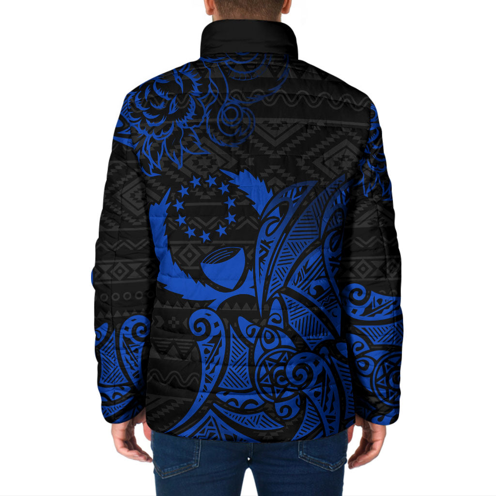 Pohnpei Federated States Of Micronesia Padded Jacket Polynesian Tribal Heritage Art With Blue Island Tattoo Patterns TS04 - Polynesian Pride