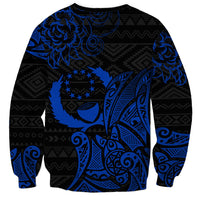 Pohnpei Federated States Of Micronesia Sweatshirt Polynesian Tribal Heritage Art With Blue Island Tattoo Patterns TS04 - Polynesian Pride