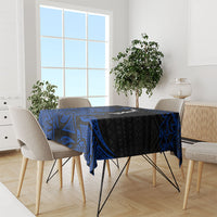Pohnpei Federated States Of Micronesia Tablecloth Polynesian Tribal Heritage Art With Blue Island Tattoo Patterns TS04 - Polynesian Pride