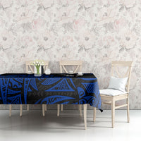 Pohnpei Federated States Of Micronesia Tablecloth Polynesian Tribal Heritage Art With Blue Island Tattoo Patterns TS04 - Polynesian Pride