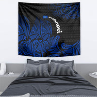 Pohnpei Federated States Of Micronesia Tapestry Polynesian Tribal Heritage Art With Blue Island Tattoo Patterns TS04 - Polynesian Pride