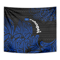 Pohnpei Federated States Of Micronesia Tapestry Polynesian Tribal Heritage Art With Blue Island Tattoo Patterns TS04 - Polynesian Pride
