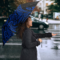 Pohnpei Federated States Of Micronesia Umbrella Polynesian Tribal Heritage Art With Blue Island Tattoo Patterns