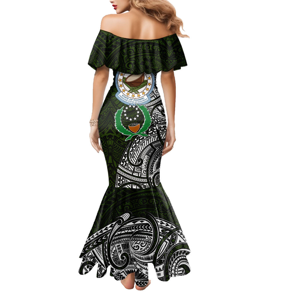 Pohnpei Federated States Of Micronesia Family Matching Mermaid Dress and Hawaiian Shirt Polynesian Tribal Heritage Art With Kaselehlie State Seal TS04 - Polynesian Pride