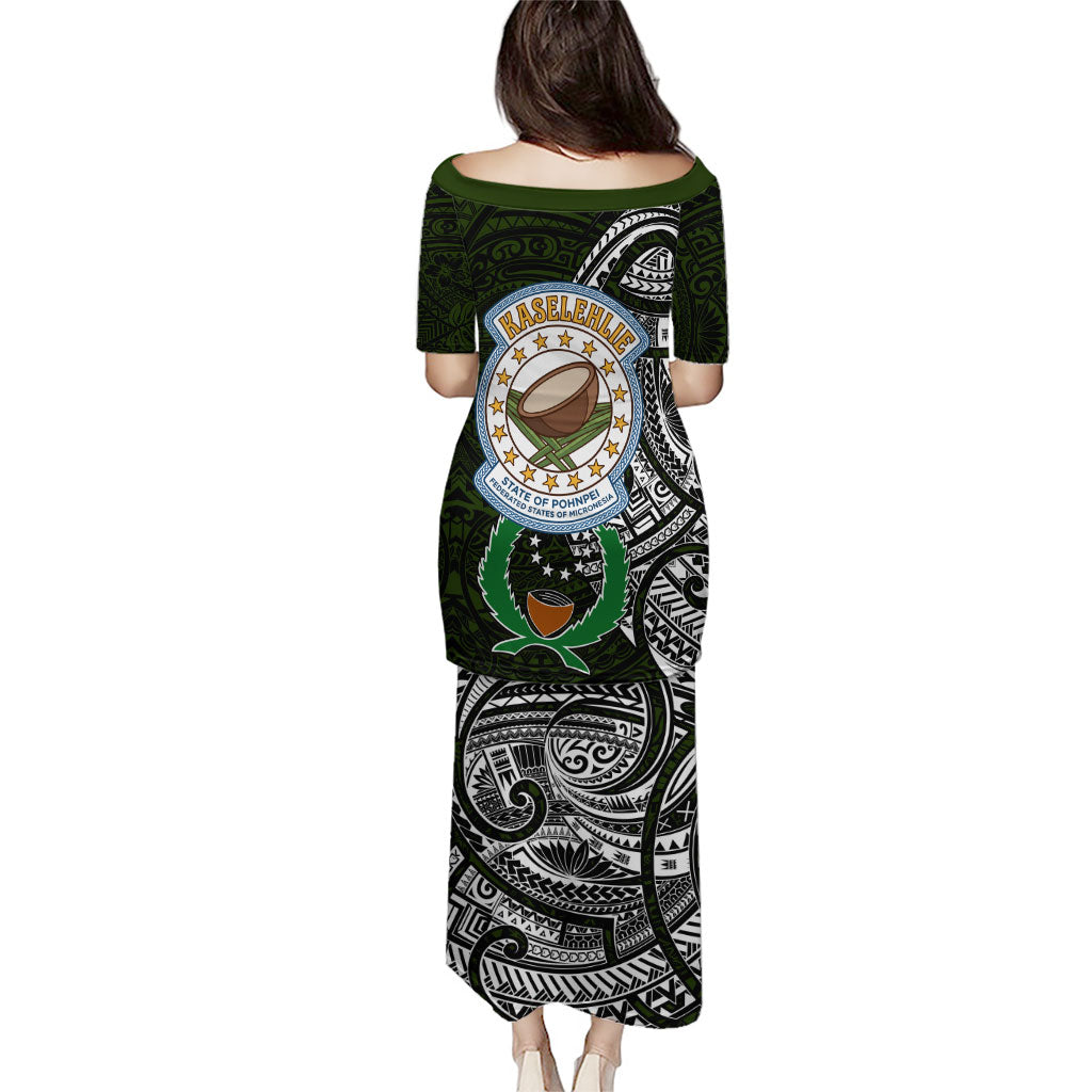 Pohnpei Federated States Of Micronesia Family Matching Puletasi and Hawaiian Shirt Polynesian Tribal Heritage Art With Kaselehlie State Seal TS04 - Polynesian Pride