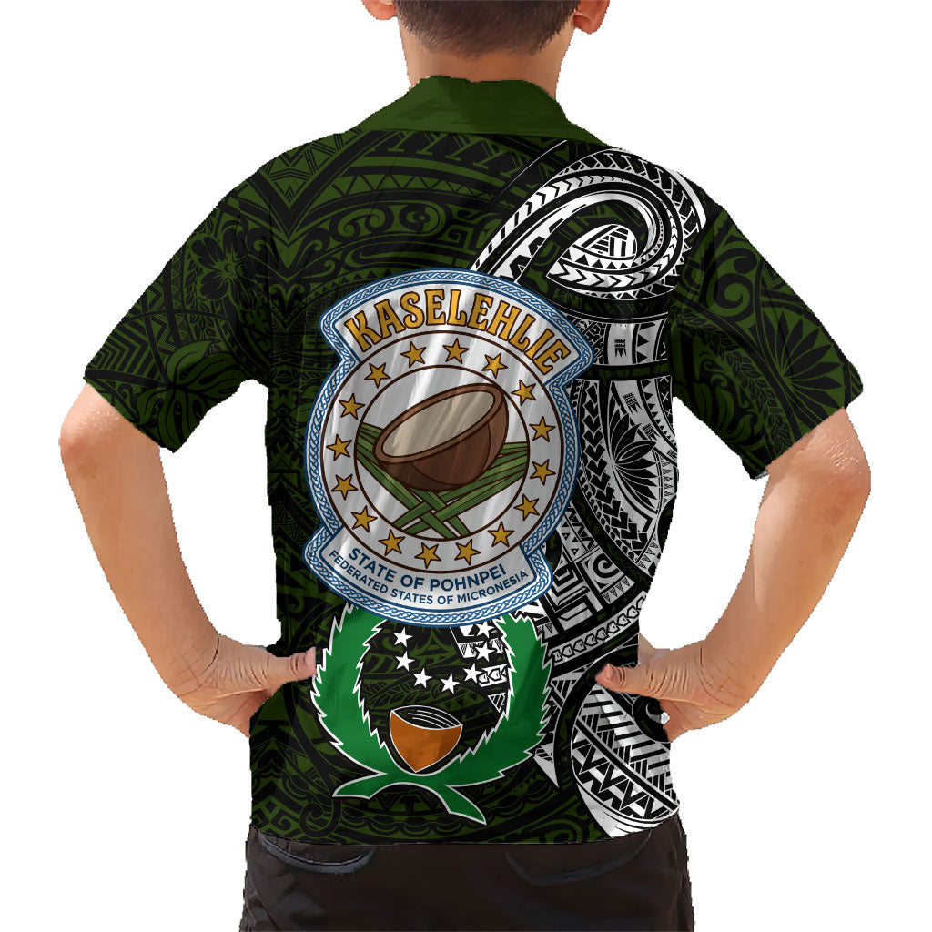 Pohnpei Federated States Of Micronesia Family Matching Short Sleeve Bodycon Dress and Hawaiian Shirt Polynesian Tribal Heritage Art With Kaselehlie State Seal TS04 - Polynesian Pride