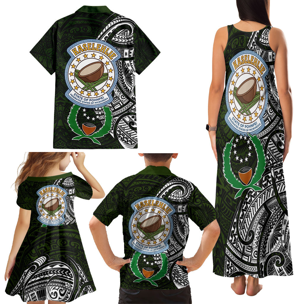 Pohnpei Federated States Of Micronesia Family Matching Tank Maxi Dress and Hawaiian Shirt Polynesian Tribal Heritage Art With Kaselehlie State Seal TS04 - Polynesian Pride