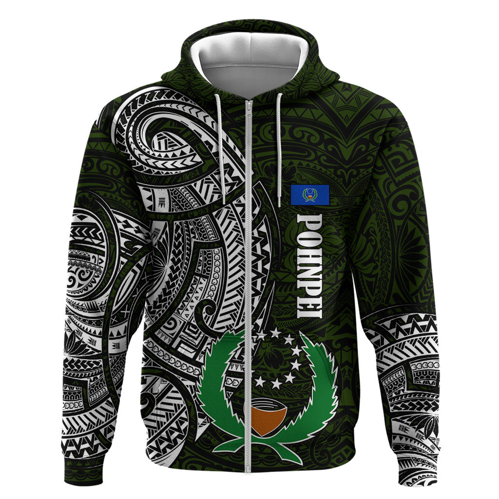 Pohnpei Federated States Of Micronesia Hoodie Polynesian Tribal Heritage Art With Kaselehlie State Seal