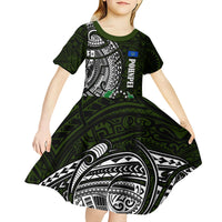 Pohnpei Federated States Of Micronesia Kid Short Sleeve Dress Polynesian Tribal Heritage Art With Kaselehlie State Seal TS04 - Polynesian Pride