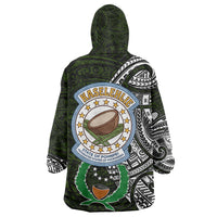 Pohnpei Federated States Of Micronesia Wearable Blanket Hoodie Polynesian Tribal Heritage Art With Kaselehlie State Seal TS04 - Polynesian Pride