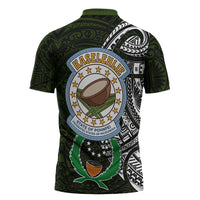 Pohnpei Federated States Of Micronesia Zipper Polo Shirt Polynesian Tribal Heritage Art With Kaselehlie State Seal TS04 - Polynesian Pride