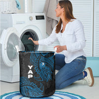 Yap Island Tribal Heritage Laundry Basket Micronesian Polynesian Tattoo Pattern Blue Black Cultural Art TS04 - Polynesian Pride