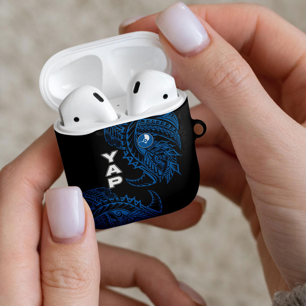 Yap Island Tribal Heritage AirPods Case Micronesian Polynesian Tattoo Pattern Blue Black Cultural Art TS04 - Polynesian Pride