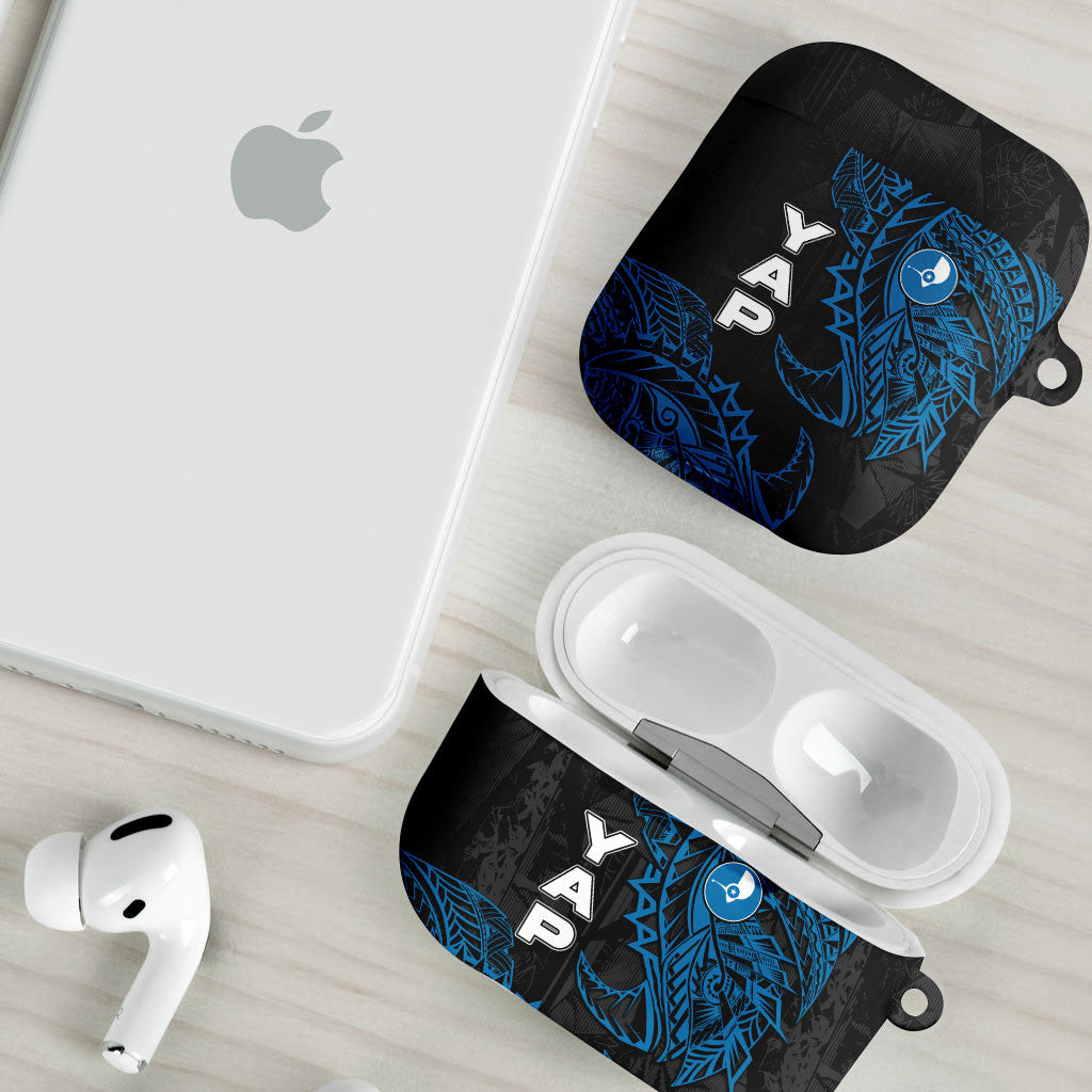 Yap Island Tribal Heritage AirPods Case Micronesian Polynesian Tattoo Pattern Blue Black Cultural Art TS04 - Polynesian Pride