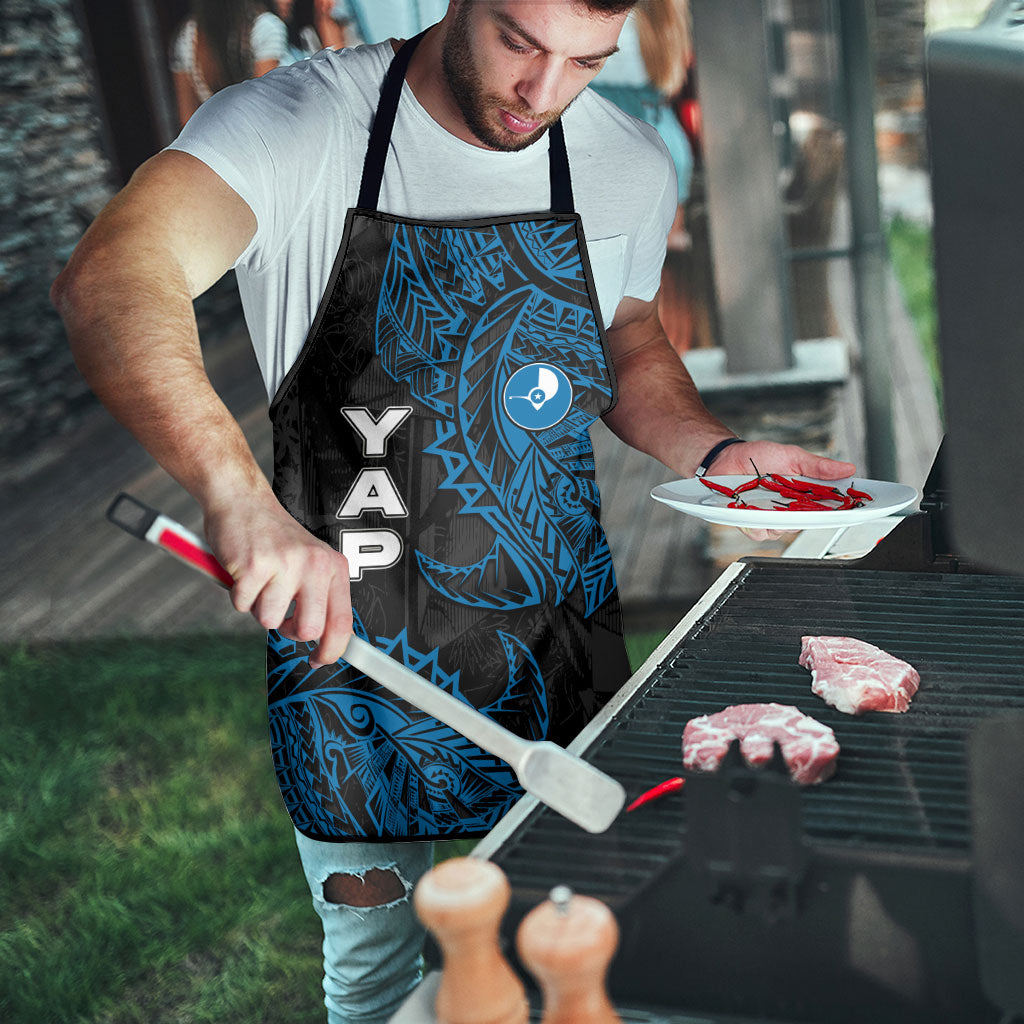 Yap Island Tribal Heritage Apron Micronesian Polynesian Tattoo Pattern Blue Black Cultural Art TS04 - Polynesian Pride