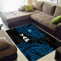 Yap Island Tribal Heritage Area Rug Micronesian Polynesian Tattoo Pattern Blue Black Cultural Art TS04 - Polynesian Pride
