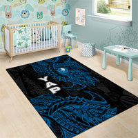 Yap Island Tribal Heritage Area Rug Micronesian Polynesian Tattoo Pattern Blue Black Cultural Art TS04 - Polynesian Pride