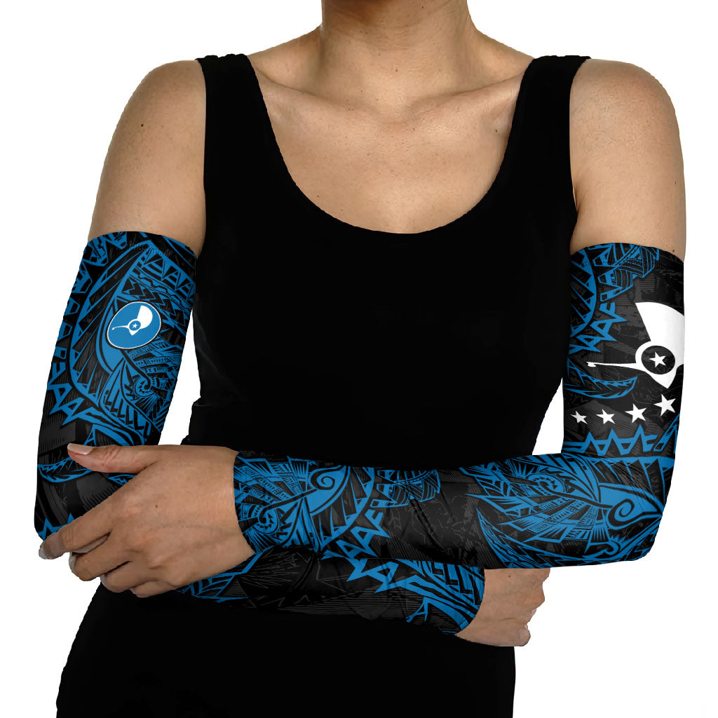 Yap Island Tribal Heritage Arm Sleeves Micronesian Polynesian Tattoo Pattern Blue Black Cultural Art TS04 - Polynesian Pride